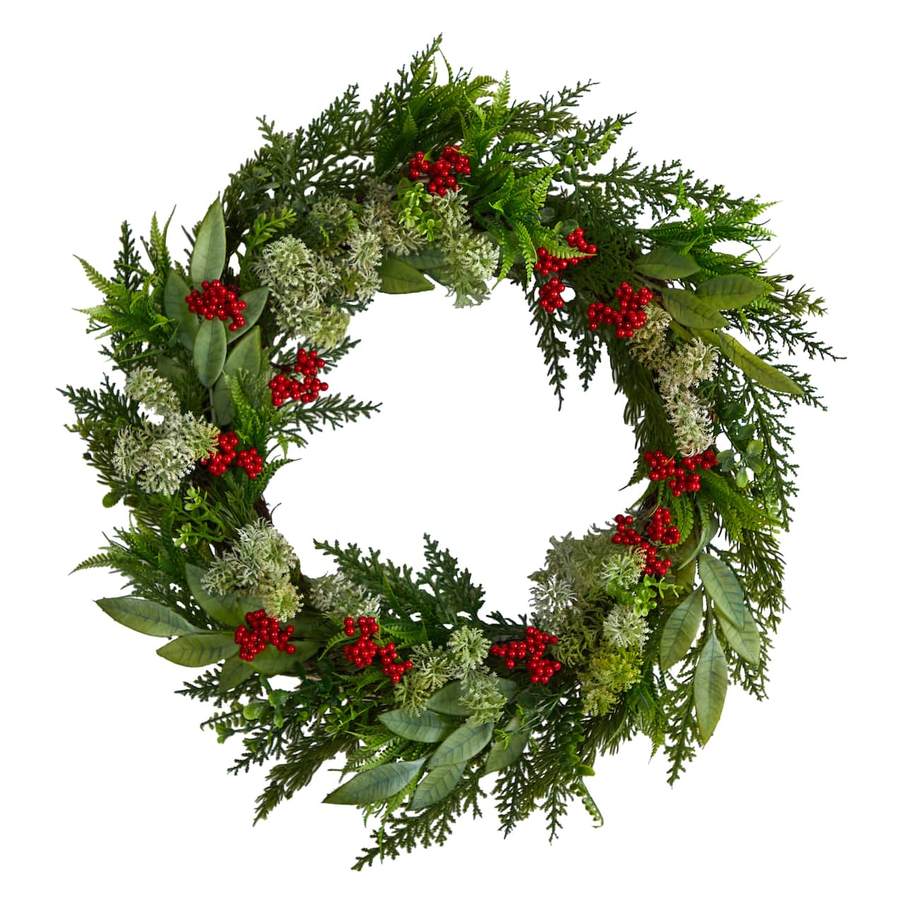 24" Cedar, Eucalyptus & Berries Christmas Wreath